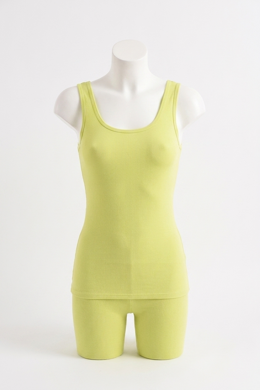 New French Kyss Tank Top In Lime